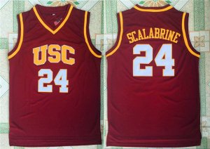 Maillot De Basket NCAA University of Southern Calif Brian Scalabrine 24 Rouge